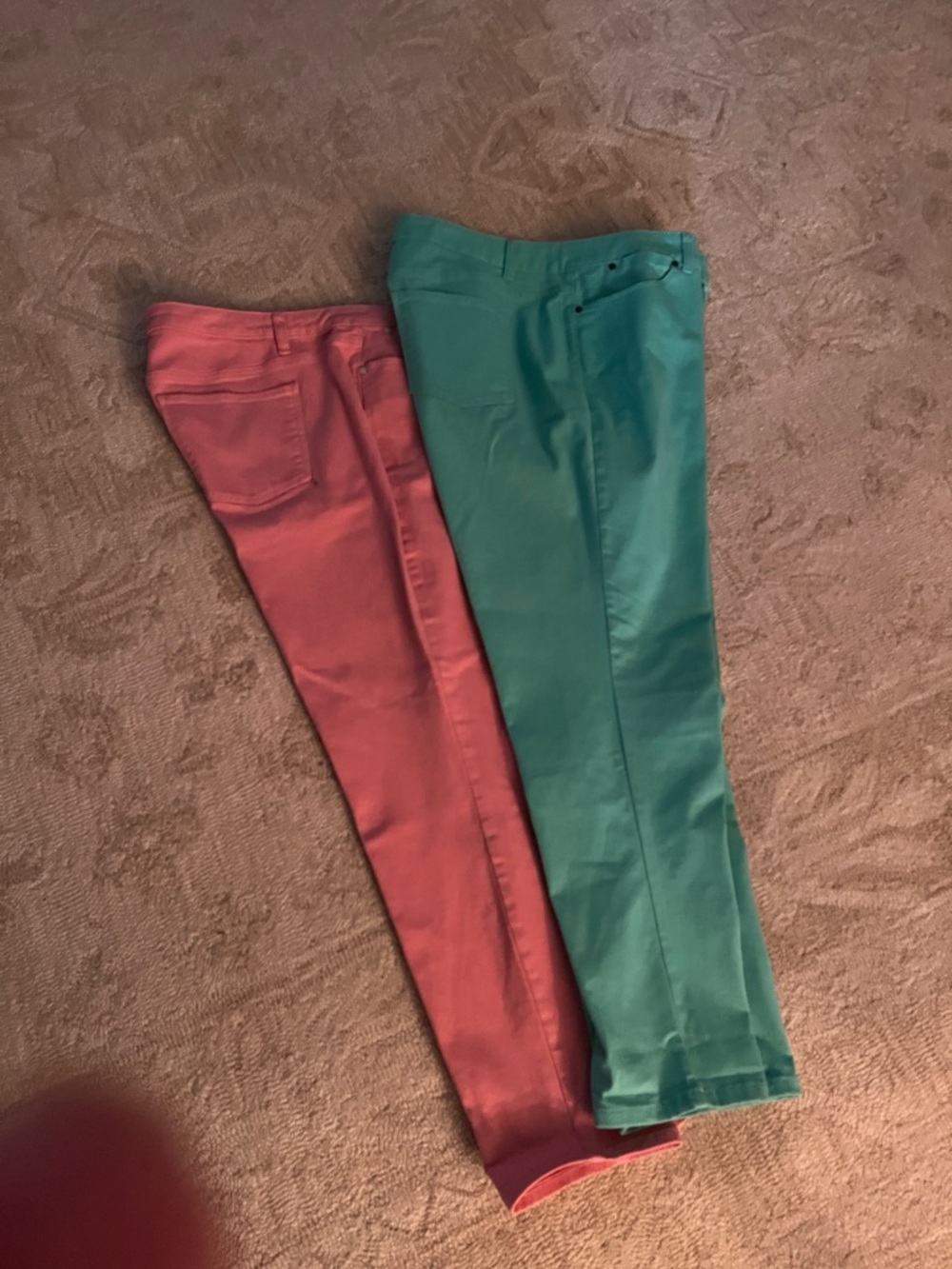 Talbots Teal and salmon colored Five-Pocket Pants. Size 18W. Get both